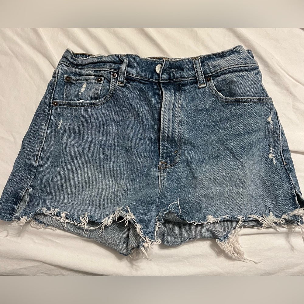 Abercrombie & Fitch high rise denim shorts